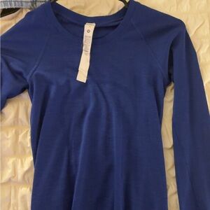 lululemon athletica Vibrant Blue Long Sleeve Tee